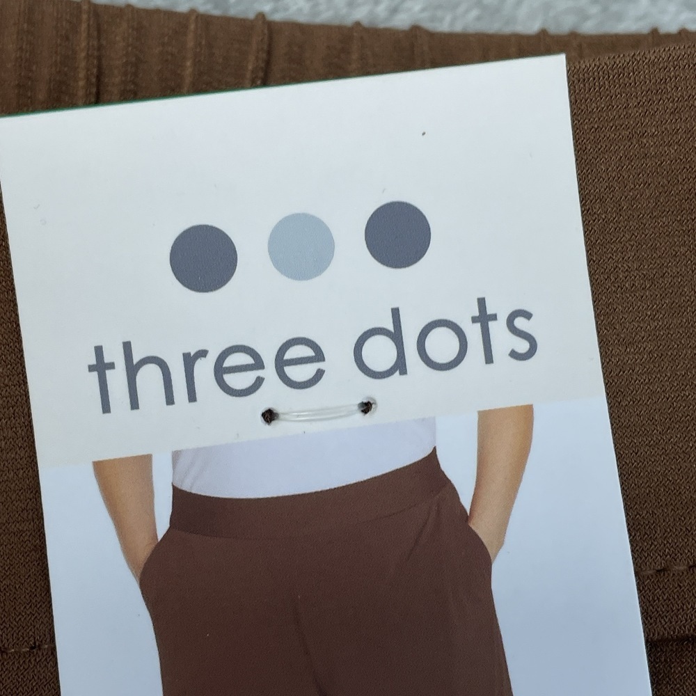 Three Dots Women's XL Wide Leg Pants Brown e0751 - Picture 4 of 7